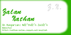 zalan nathan business card